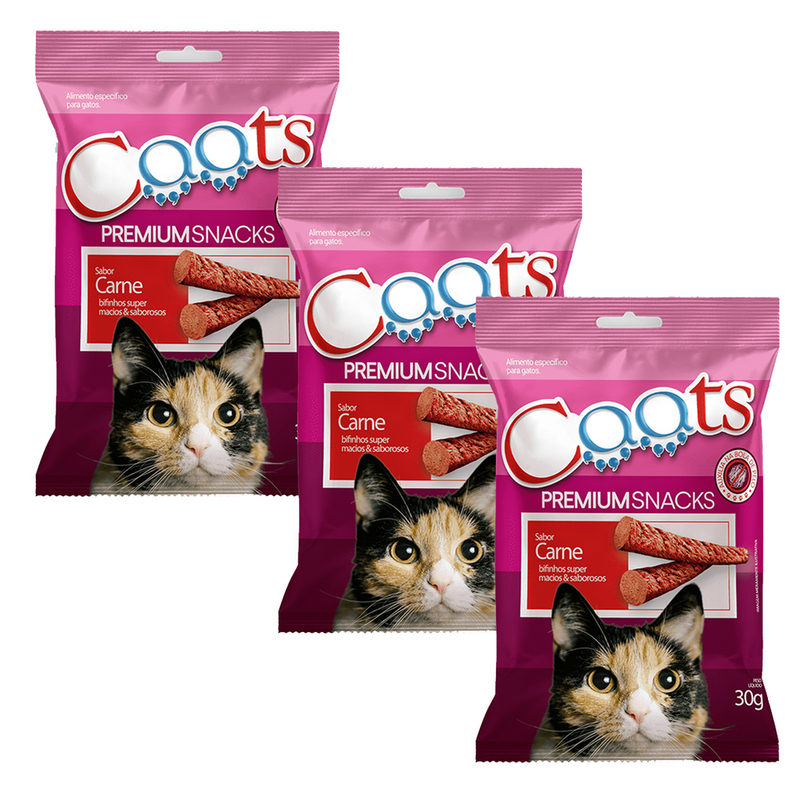 Bifinho Snacks Caats para Gatos Premium 30g Carne