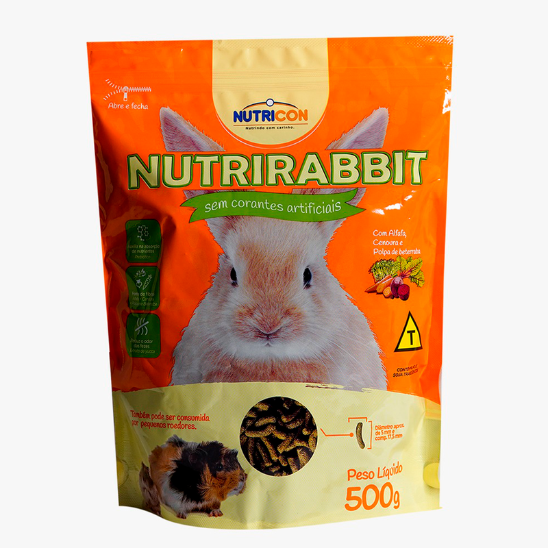 Ração Coelhos Roedores Nutricon Nutrirabbit (500g)