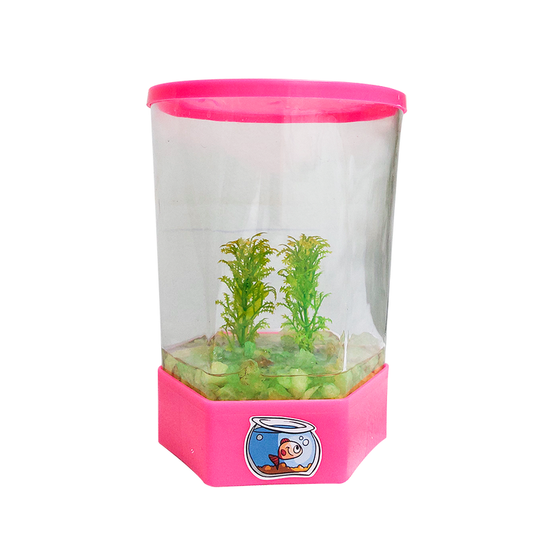 Aquário Beteira para Peixe Betta Rosa (1,5L)