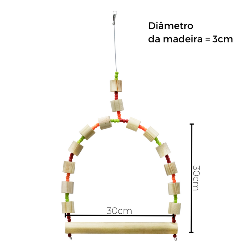 Brinquedo Balanço Decorado Gigante para Ring Neck, Papagaio, Arara Injetfour