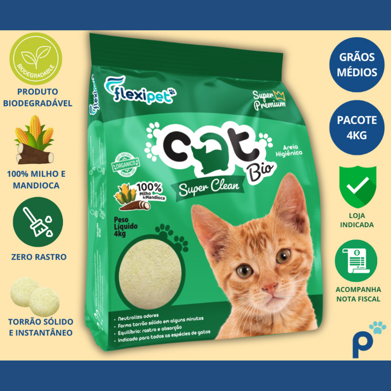 Areia Sanitária - Cat Bio Peludita 4Kg