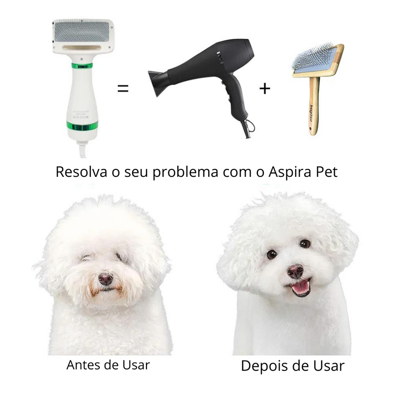 Secador Pet 3 em 1 Peludita: Seca, Remove Pelos Soltos e Desembaraça - OFERTA RELÂMPAGO!